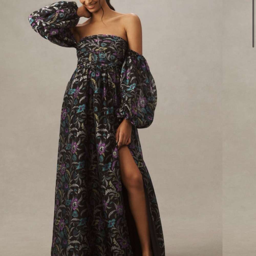 BHLDN size small Alisa off shoulder organza Maxi dress